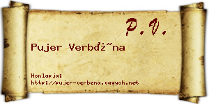 Pujer Verbéna névjegykártya